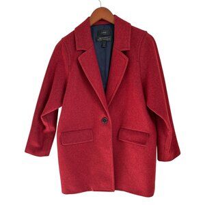 J.Crew Melton Wool Coat Made in Italy Oversized Jacket Lined Pockets Size 4